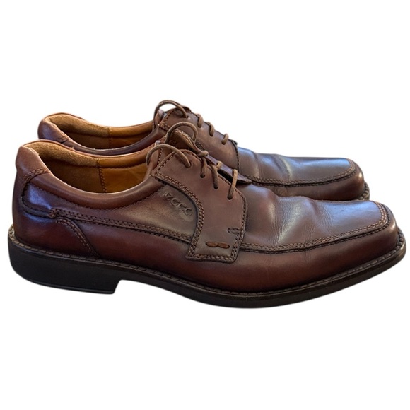 ECCO Seattle Bicycle Toe Leather Shoes Brown Tie Derby Comfort EU45 / US11-11.5 - Picture 6 of 16